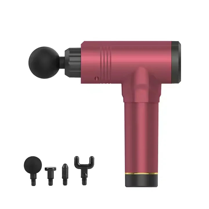 Pistolet de Massage Sans Fil 6 Vitesses – 4 Têtes pour la Récupération